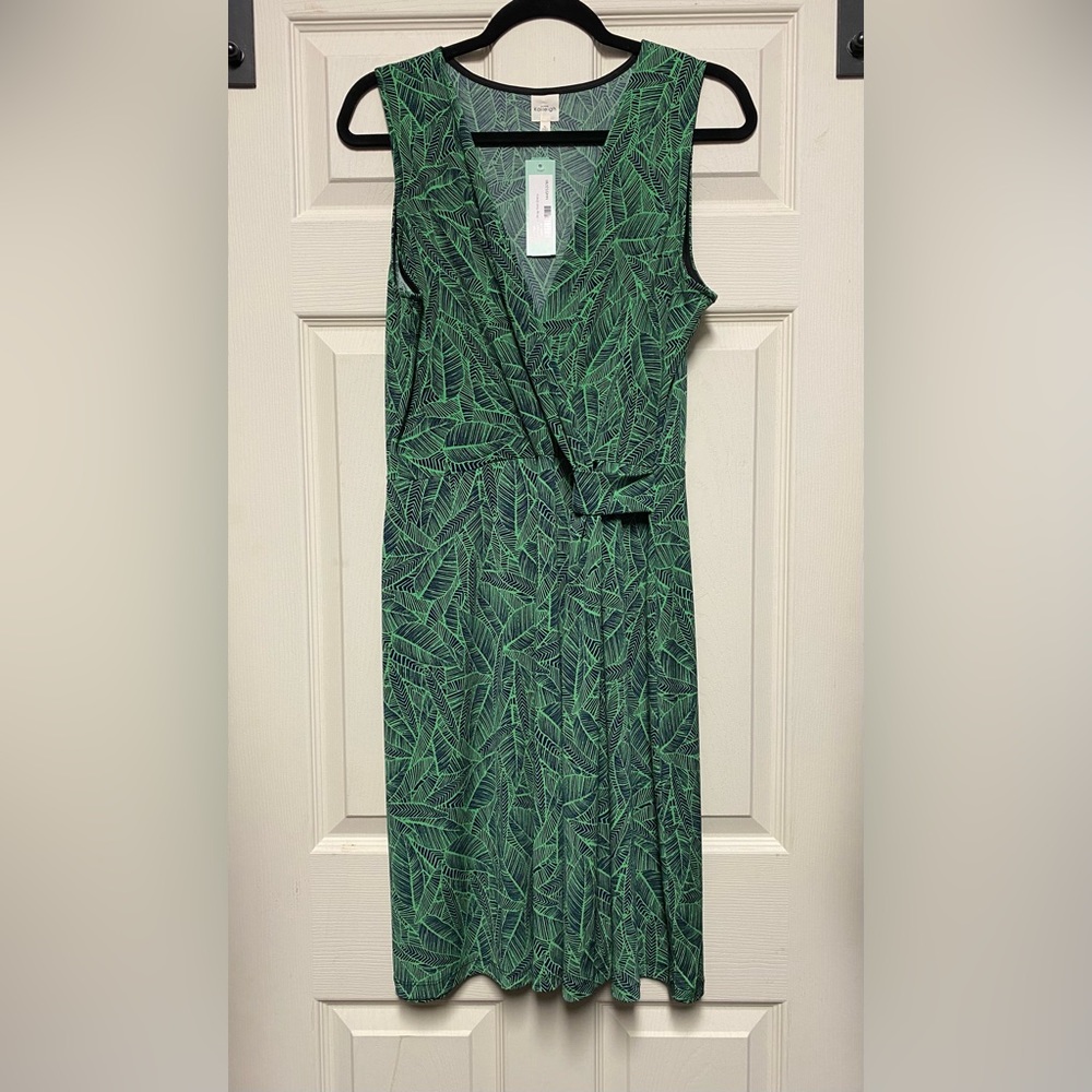 Women’s Kaileigh Faux Wrap Knit Green Dress